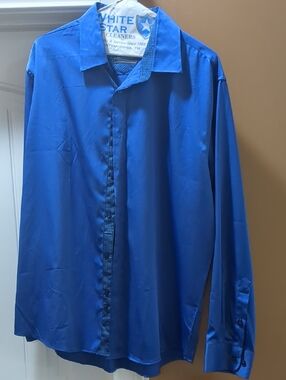 Men's Royal Blue Dress Shirt - Unbranded